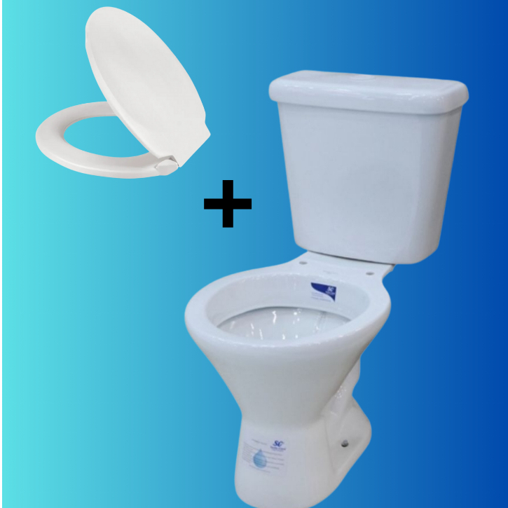 Bacia Vaso Sanitário Completo Com Caixa Acoplada Branco + Assento Branco Atual