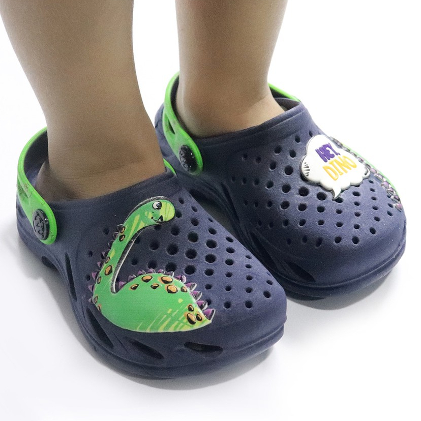 Babuche Sandália Chinelo Papete Infantil Plugt Menino Dinossauro Hey Dino Cores