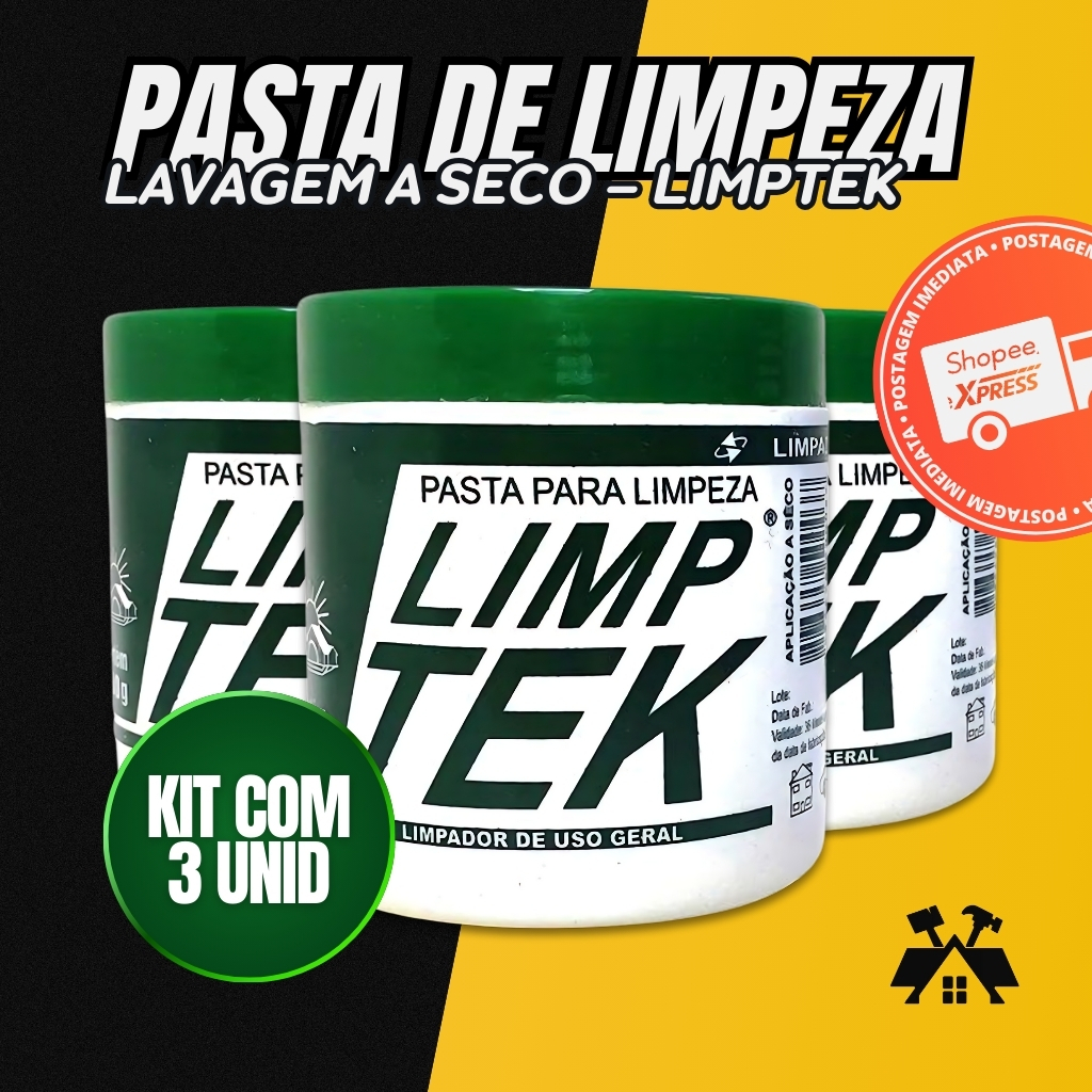 3 Pasta De Limpeza Lavagem A Seco limptek Limp Tek Com 500gr
