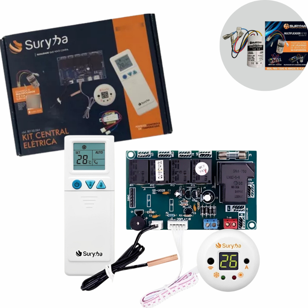 Kit Placa Universal p/ Split 220V Quente e Frio + Multiplicador