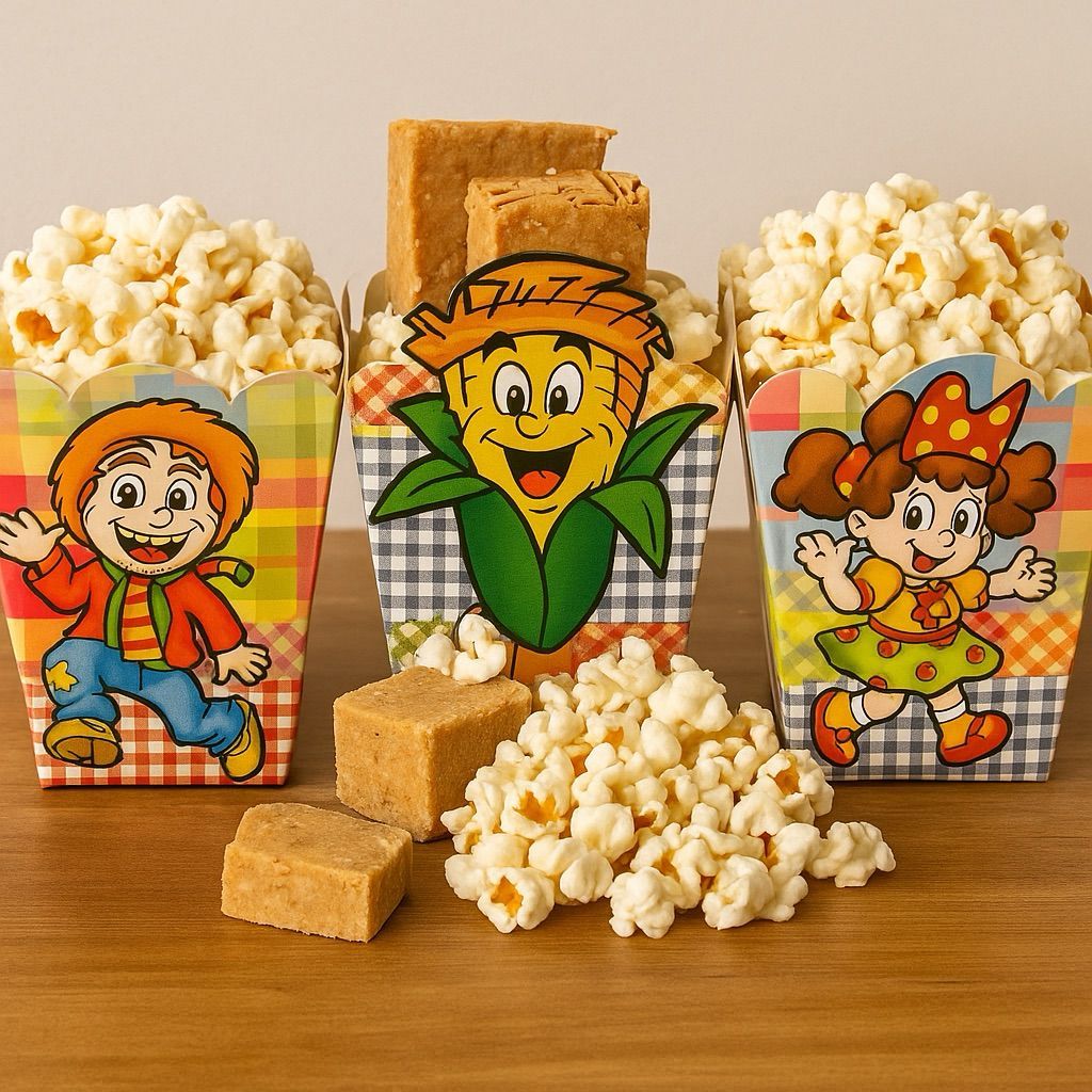 Kit Cachepos Tematicos Festa Junina – Ideal para Pipoca, Doces, Centro de Mesa, Decoração ...