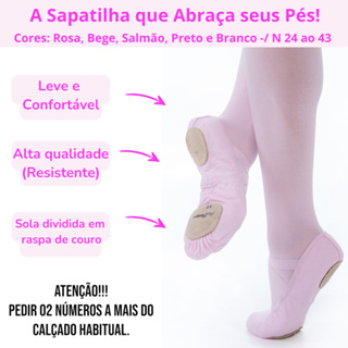 Sapatilha Sola Dividida Lona Ballet, Sapatilha de Ballet meia ponta, Sapatilha Ballet, N em Oferta na Shopee
