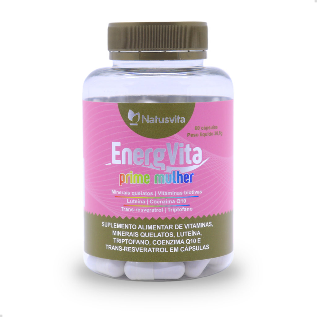 Multivitamínico c/ Q10 Triptofano Luteína Resveratrol Mulher Cápsulas Concentrado