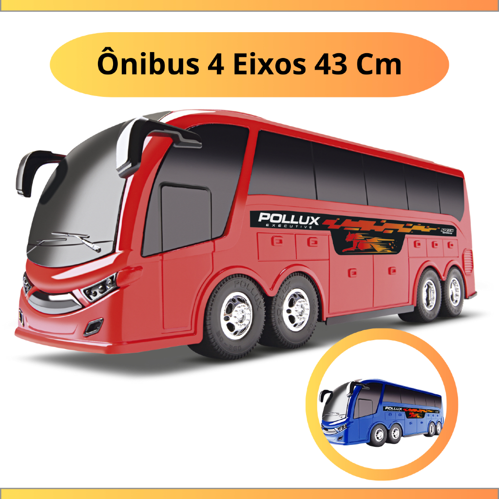 Ônibus Pollux 4 Eixos 43 cm  - Silmar Brinquedos em Oferta na Shopee