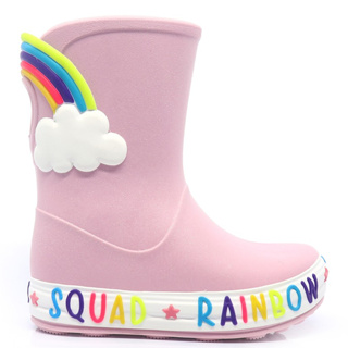 Galocha Bota Infantil Plugt Menina Confortável Leve Macio Nuvem Arco Iris Glitter Rosa Claro em Oferta na Shopee