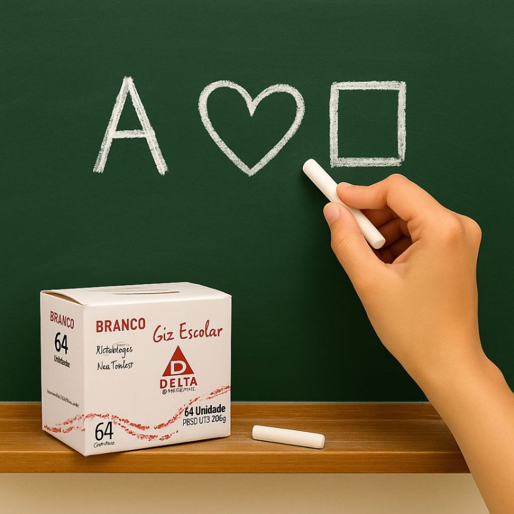 Giz Lousa Branco Para Quadros Negro Caixa 64 Unidades