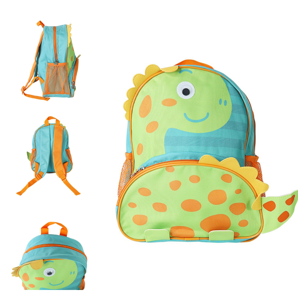 Mochila Infantil Dinossauro Escolar Clio Pets Menino Menina 10L Verde ou Azul