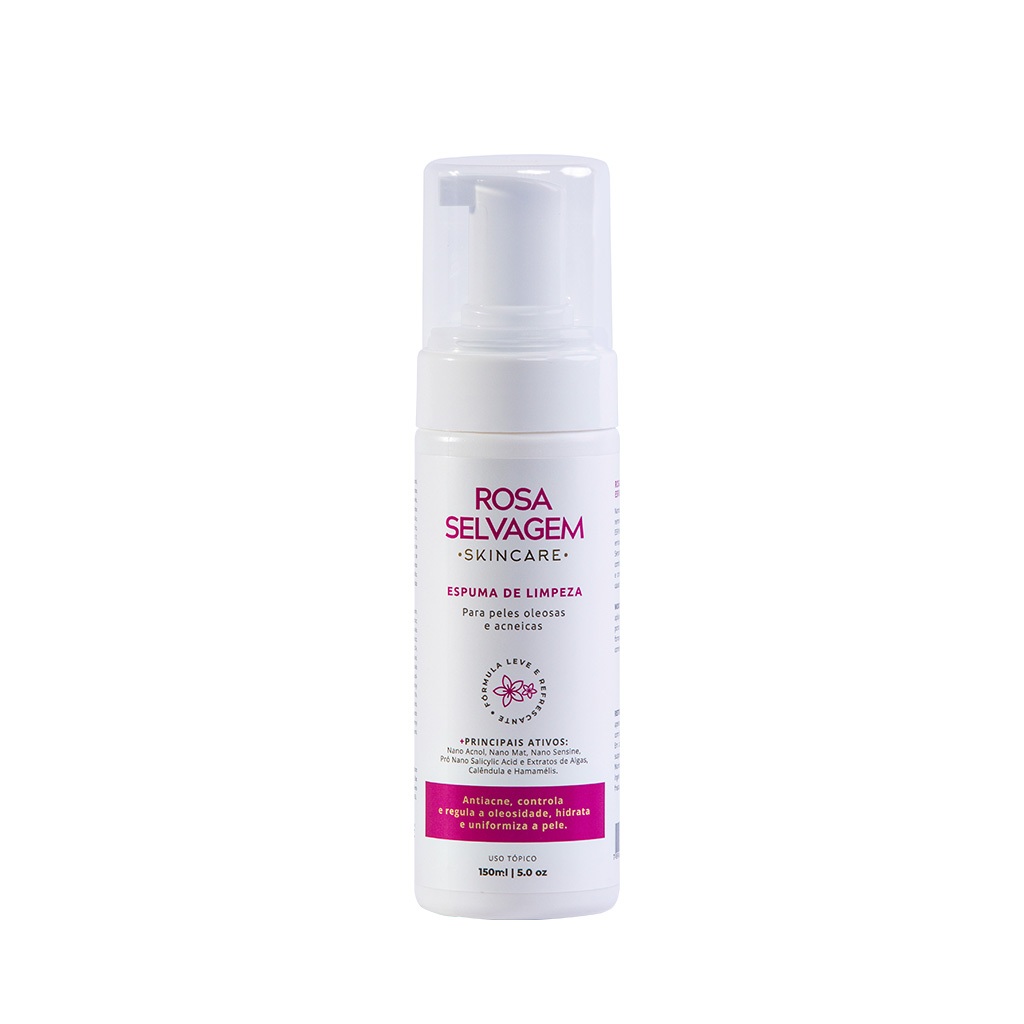 Rosa Selvagem Espuma de Limpeza Facial Combate Espinhas, Cravos em Oferta na Shopee