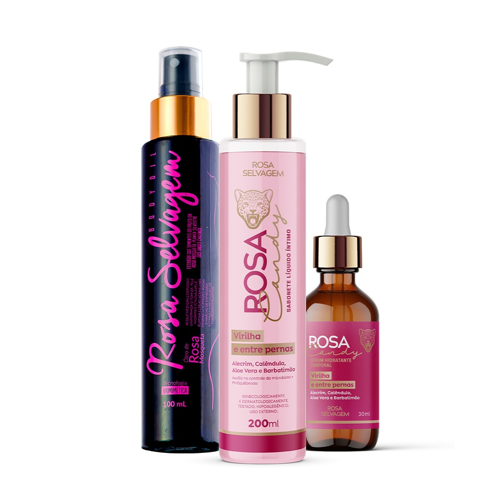 Oléo Rosa Selvagem + Sabonete Íntimo + Serum Íntimo
