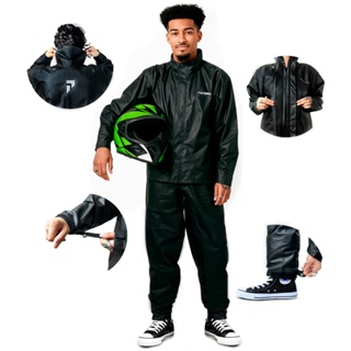 Capa de Chuva Motoqueiro Impermeável Conjunto Pvc Reforçado Frio Chuva Pioneira em Oferta na Shopee
