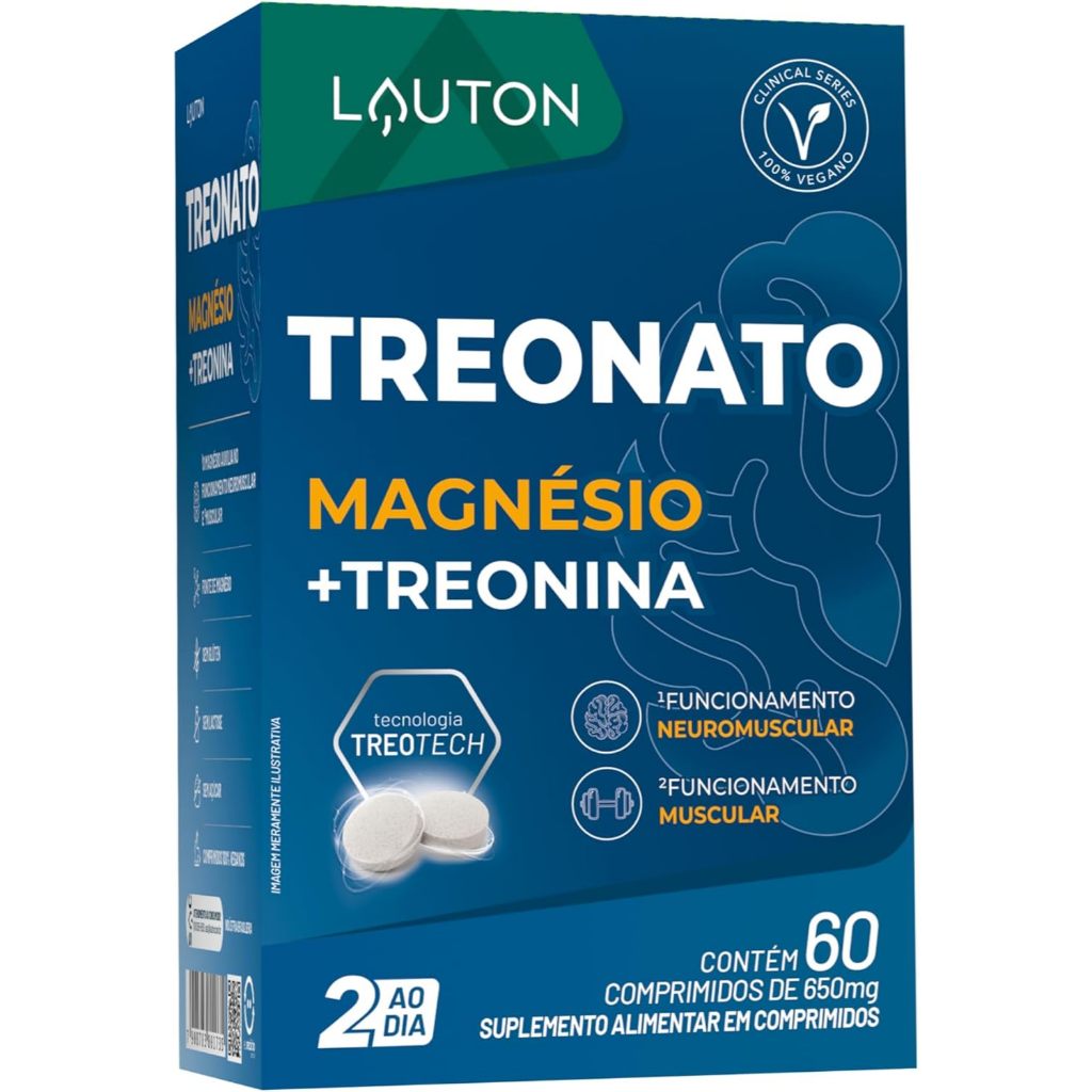 TREONATO Magnésio + Treonina (Clinical Series) 60 cps - Lauton em Oferta na Shopee
