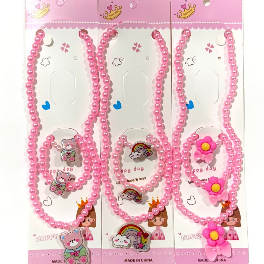 Kit 3 /6/9/12 Cartelas De Colar Conjunto Cada Carteiras Tem Colar Pulseira Anel Com Pingente