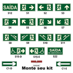 Placa Sinalização Rota de Fuga - Fotoluminescente 20x10 PVC