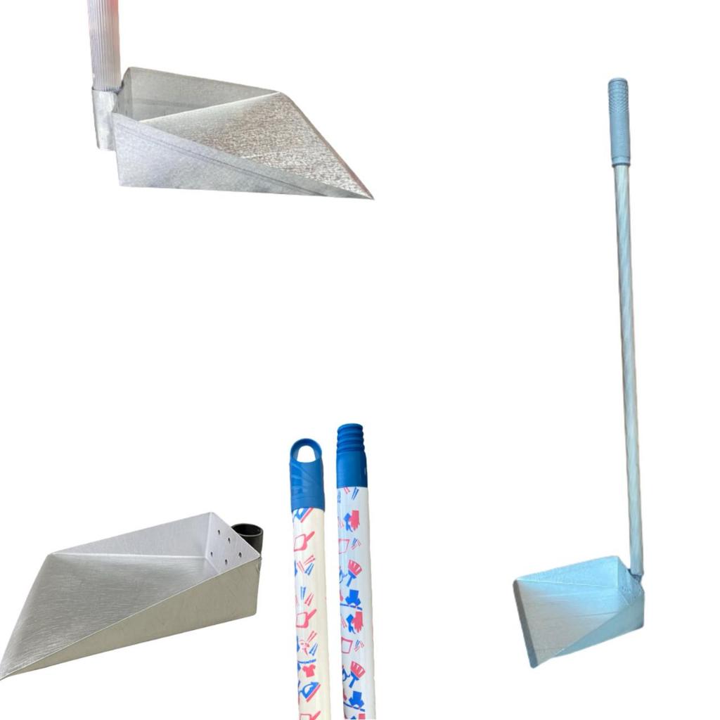 Pá de lixo Galvanizada Clean utilidades -  OPÇÕES COM CABO (MADEIRA OU ALUMÍNIO) OU SEM CABO em Oferta na Shopee