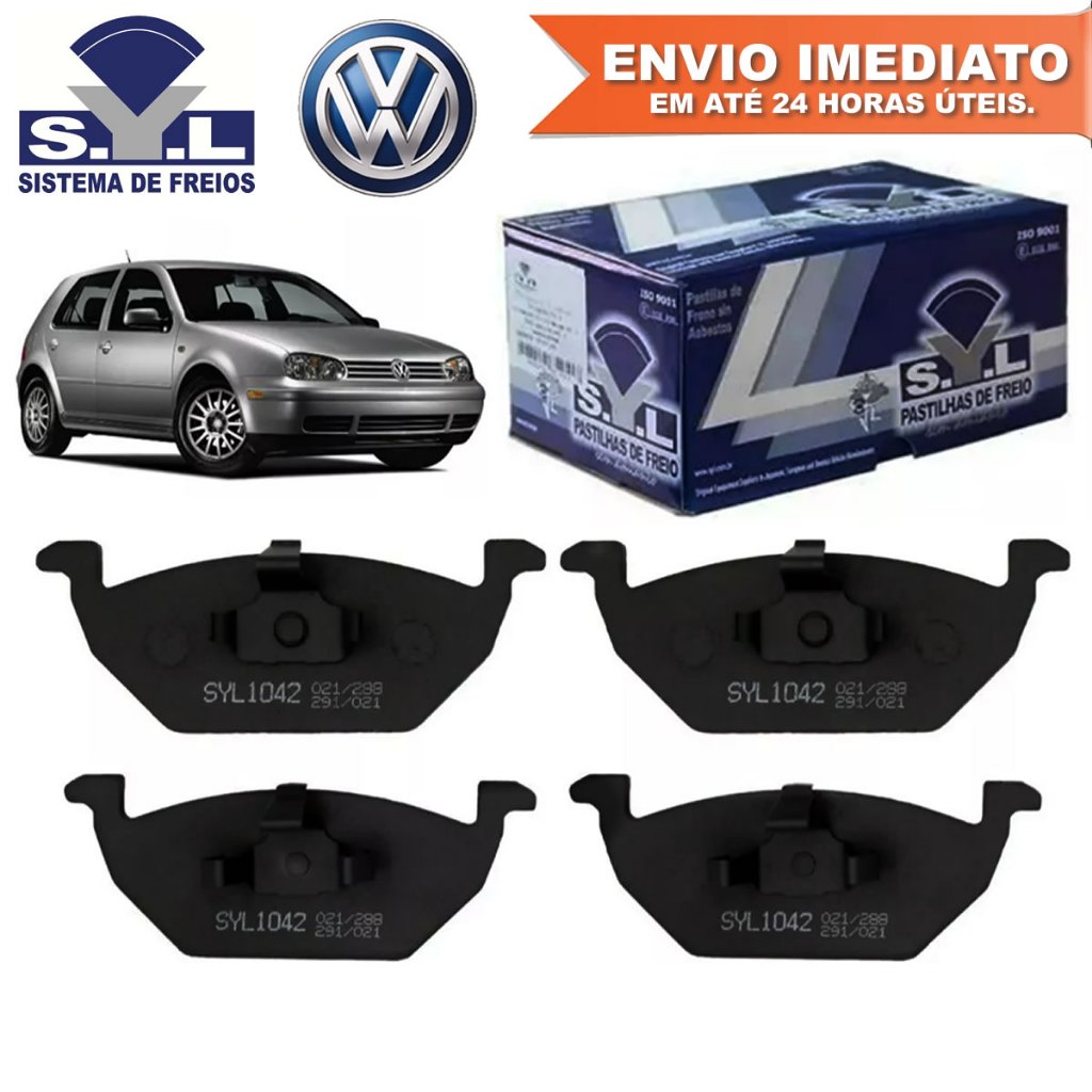 Pastilha Freio Dianteira Volkswagen Golf 2002 a 2013 MKIV 1.6 1.8 2.0 Kit SYL Novo Com Nota Fiscal em Oferta na Shopee