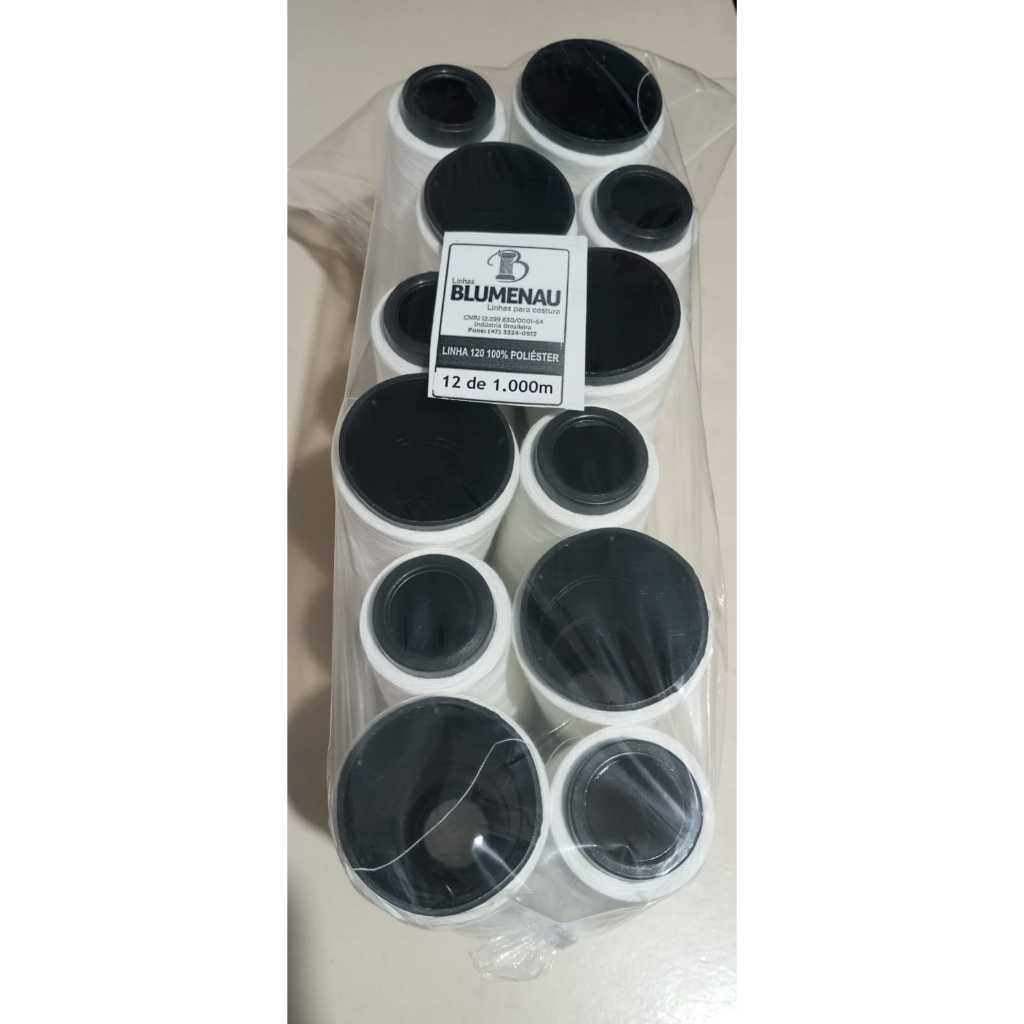 Linha de Costura para a agulha da Reta e de todas máquinas 12 cones com 1000m na cor branca natural. em Oferta na Shopee