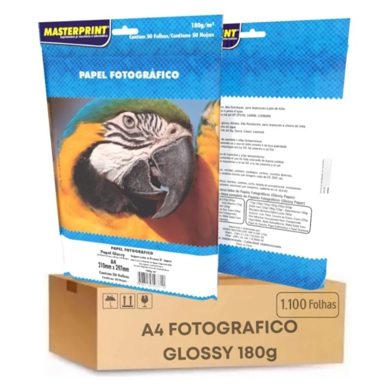 Caixa Fechada Papel Fotográfico 180g A4 Glossy 1100 Folhas Promoção!!!!!! em Oferta na Shopee