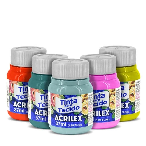 Tinta para Tecido 37ml/Diversas Cores - Acrilex em Oferta na Shopee