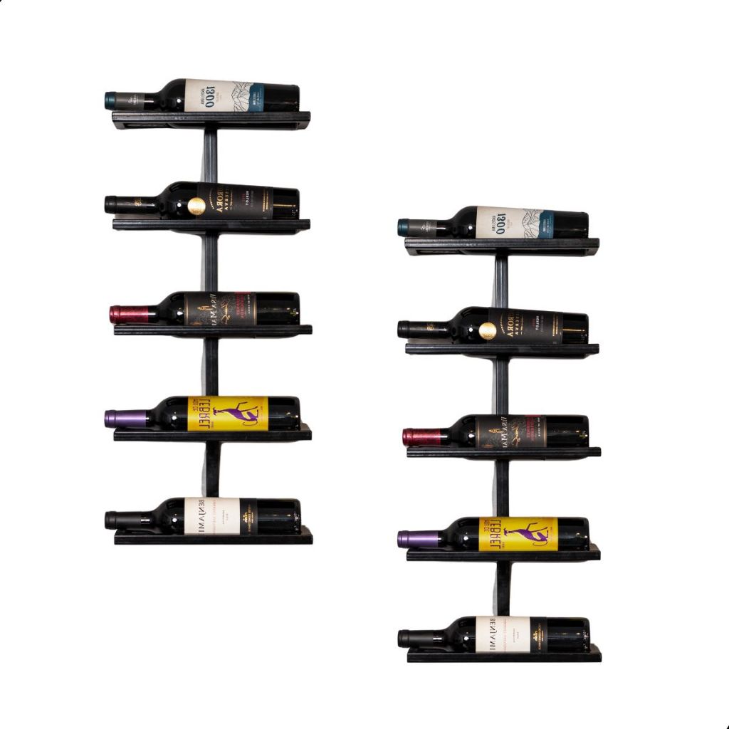 Bar Parede Adega Barzinho De Parede de Garrafas de Vinhos Sala 5 Garrafas cada- Kit com 2 Unidades
