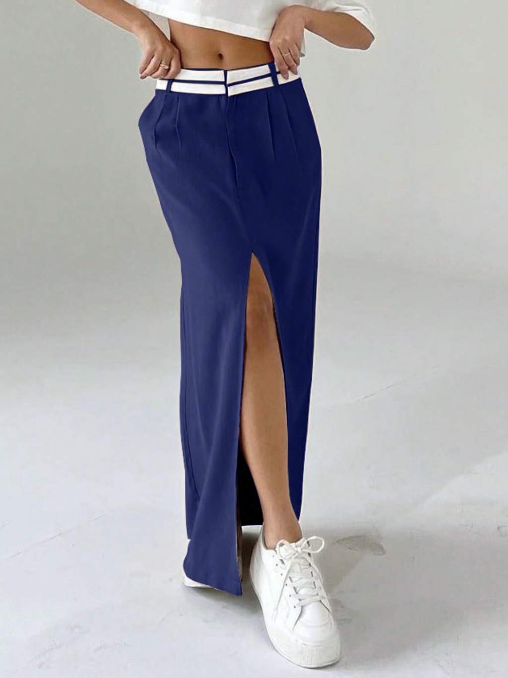 Saia Longa Fenda Frontal 00151 em Oferta na Shopee