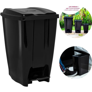Lixeira com Pedal 20 litros em Plastico Reforçado Multiuso Cozinha Banheiro ECO Nature Jaguar em Oferta na Shopee