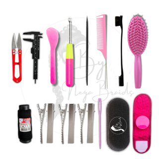 Kit Materiais P/ Trancista 18 itens acessórios p/ tranças kit trancista, kit de tranças em Oferta na Shopee