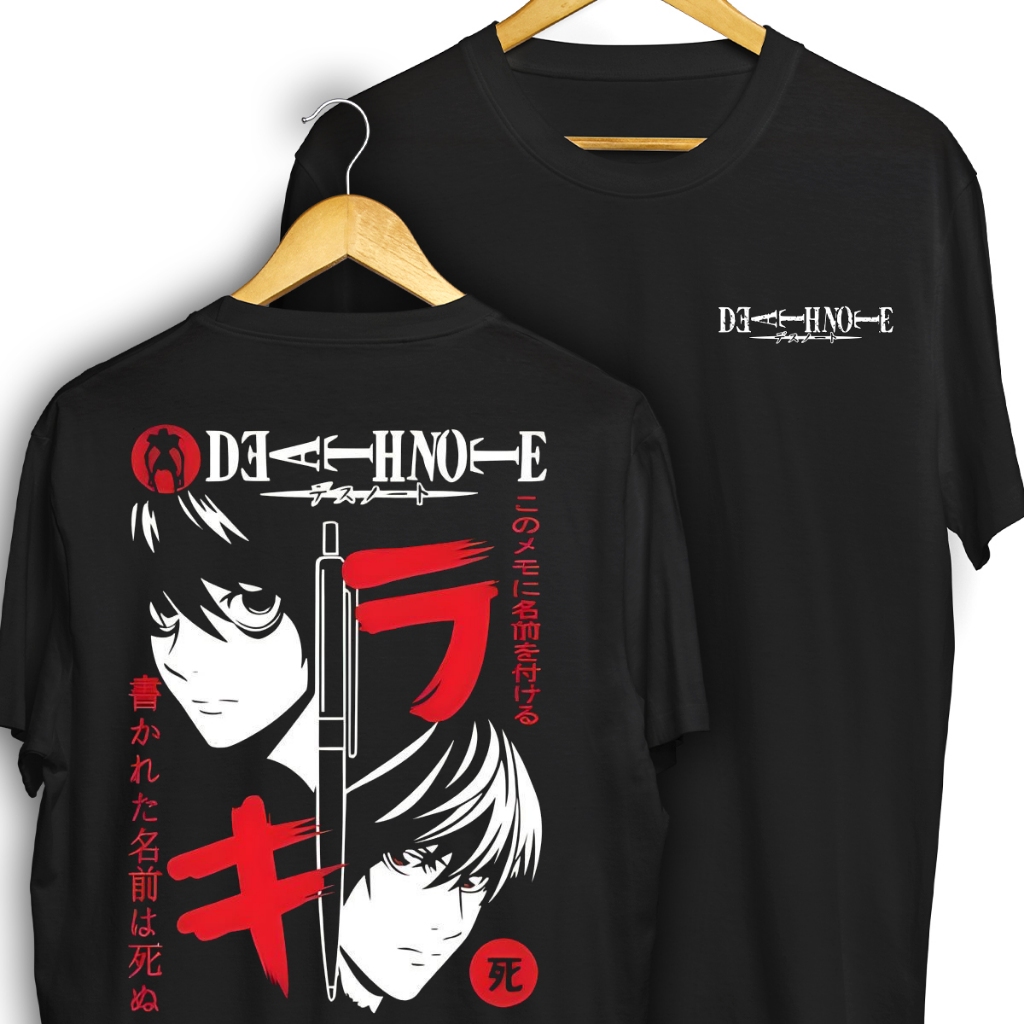 Camiseta Death Note L Light Yagami Kira Camisa 100% Algodão Personalizada Estampa