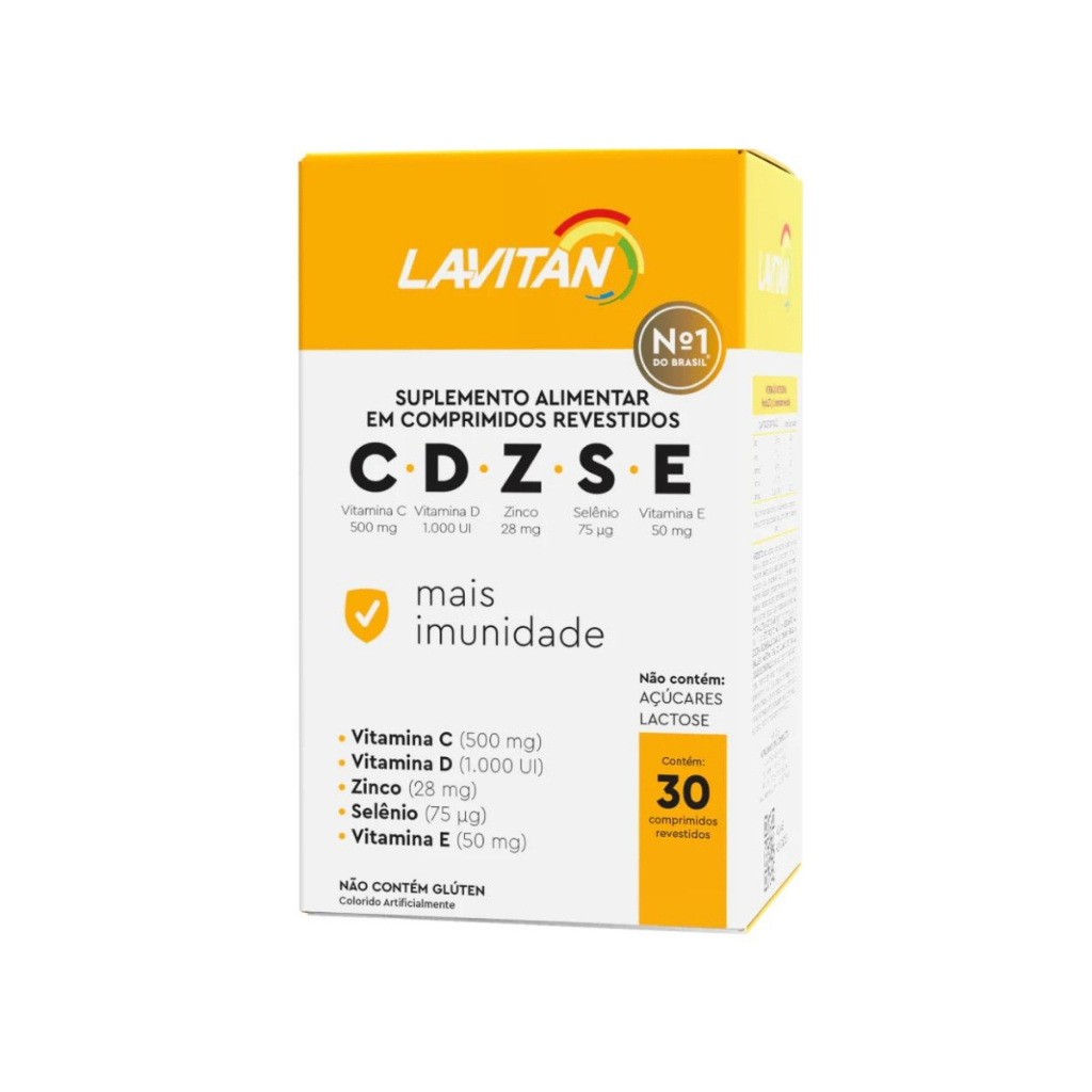 Lavitan Suplemento Vitamínico Imunidade CDZSE Comprimido Revestido - 01 Un - 30 Comprimidos
