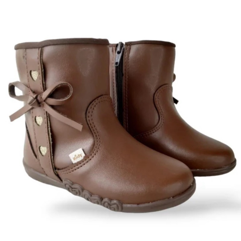 Bota Cano Alto Kidy Soft Bebe Feminina Confortavel - Marrom