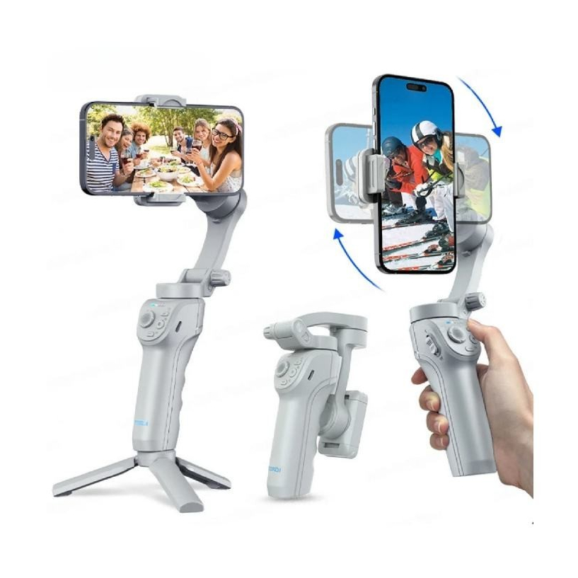 Estabilizador Gimbal Celular Com Rastreamento Facial 3 Eixos Profissional Portátil Bluetoo...
