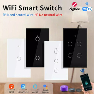 Interruptor inteligente de toque wifi sem fio neutro remoto 1 2 3 4 de luz de ganga contr…