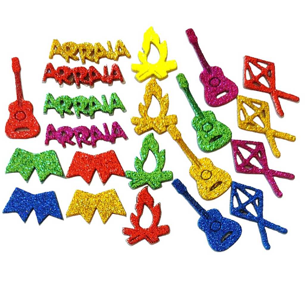 Kit 100 Adesivos Pet Festa Junina - Sortidos - Apliques para Pet Shop Festa Junina