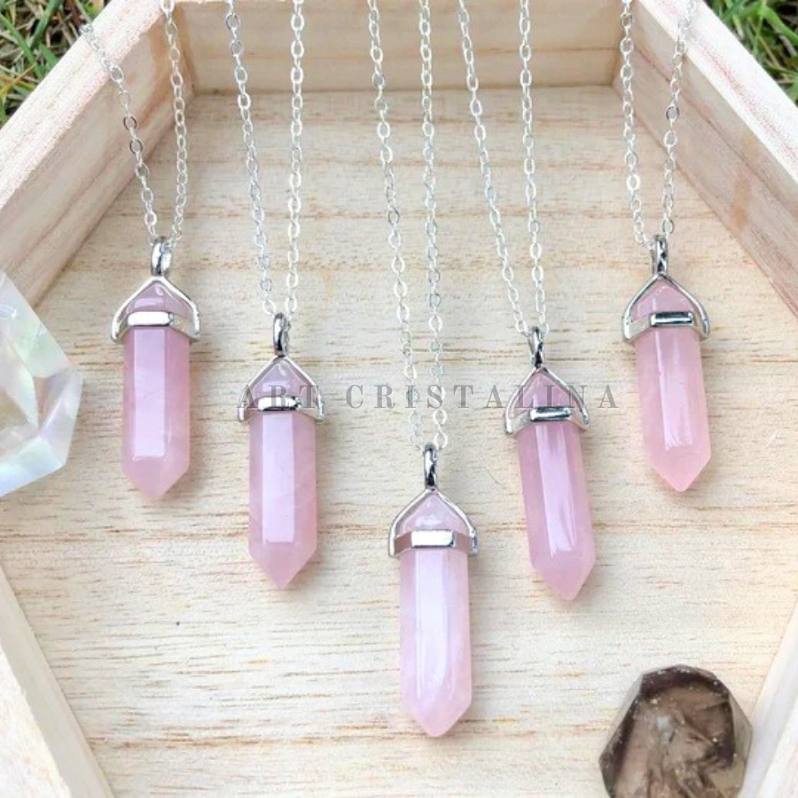 Colar de Quartzo Rosa Natural – Amor, Harmonia e Autocuidado em Oferta na Shopee