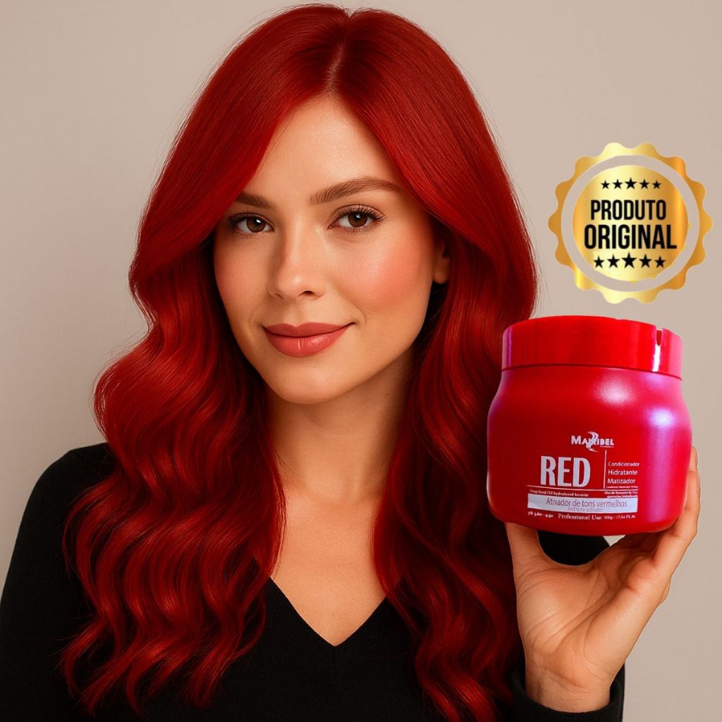 Matizadora Cabelo Vermelho Red 500 ou 250 Gramas da Maribel  | Similar Meu Liso Vermelho S...