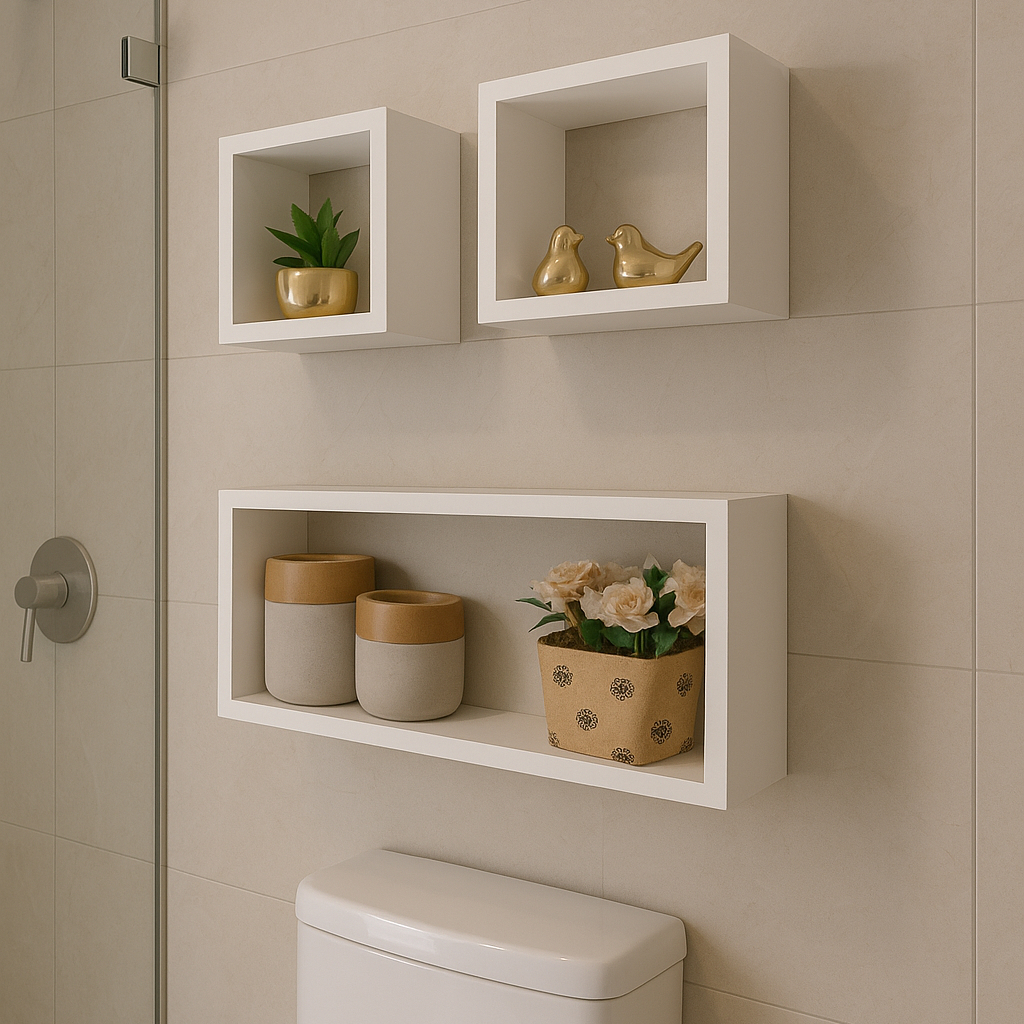 Kit 3 Nichos Decorativos MDF BRANCO 15mm para Enfeites