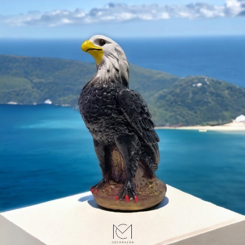 Gaviao Aguia Gesso Espanta Pombo E Passarinhos Decoracao Casa Jardim Estatua Enfeite Casa  CM DECORAÇÕES