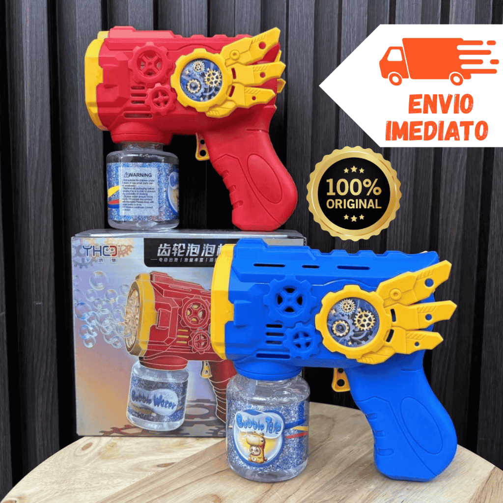 Brinquedo Lança Bolhas de Sabão Automática com Luz