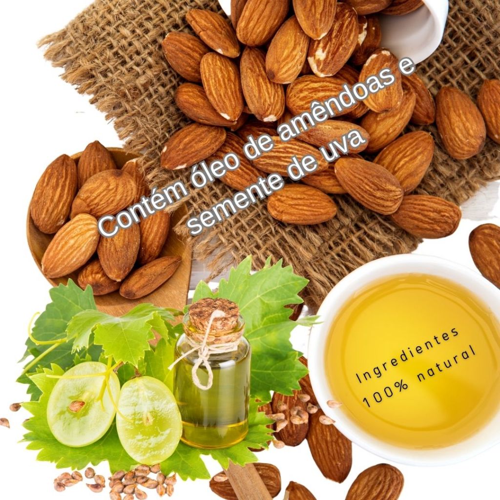 Kit com bases creme neutro limne vegano com oleo de semente de uva e amendoas