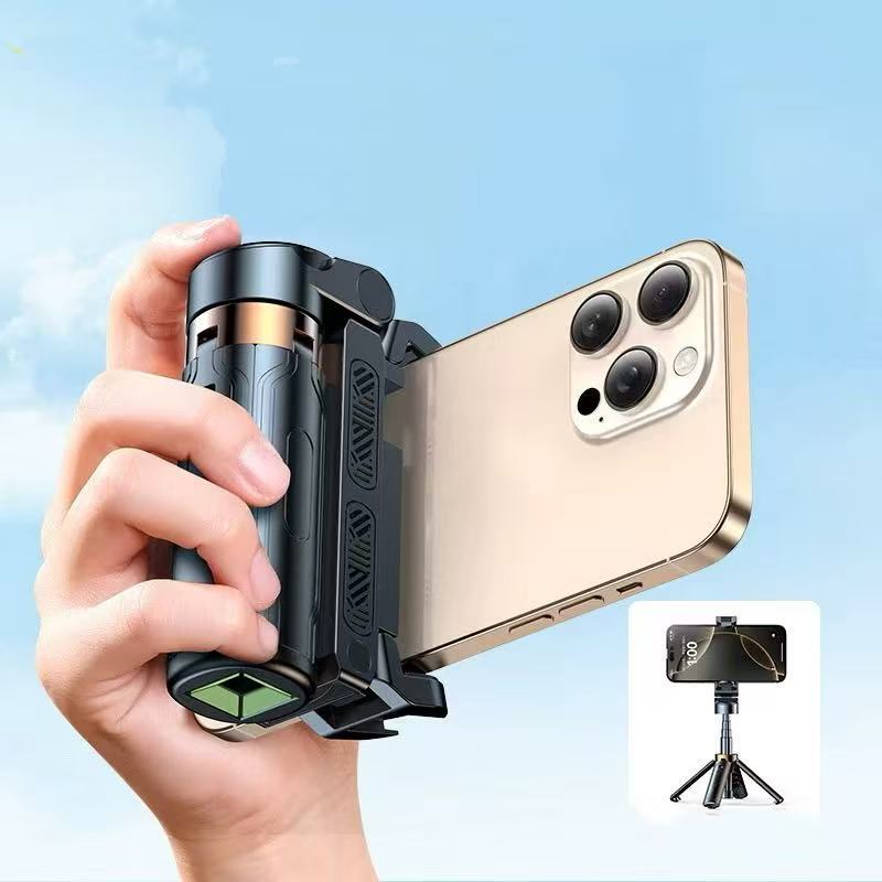 Mini Tripé Estabilizador para Celular com Rotação 360° Controle Remoto Bluetooth Retrátil Portátil para Fotos e Vídeos