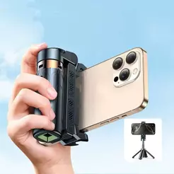 Mini Tripé Estabilizador para Celular com Rotação 360° Controle Remoto Bluetooth Retrátil Portátil para Fotos e Vídeos