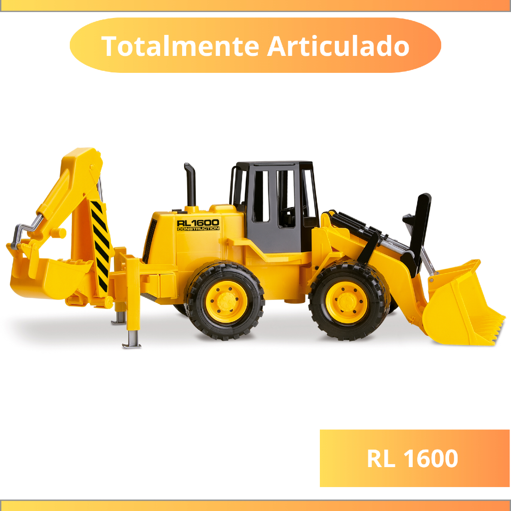 Retro Escavadeira Rl 1600 Totalmente Articulada - Silmar Brinquedos em Oferta na Shopee