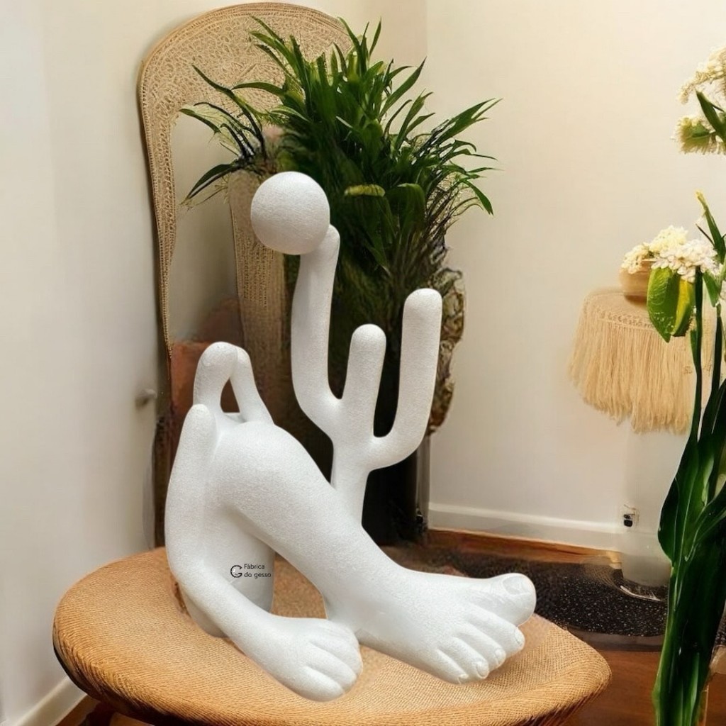 ESTATUA abaporu Escultura - Estatueta - Decoração em Gesso Decorado peça Promoção em Peças de Luxo gesso cru