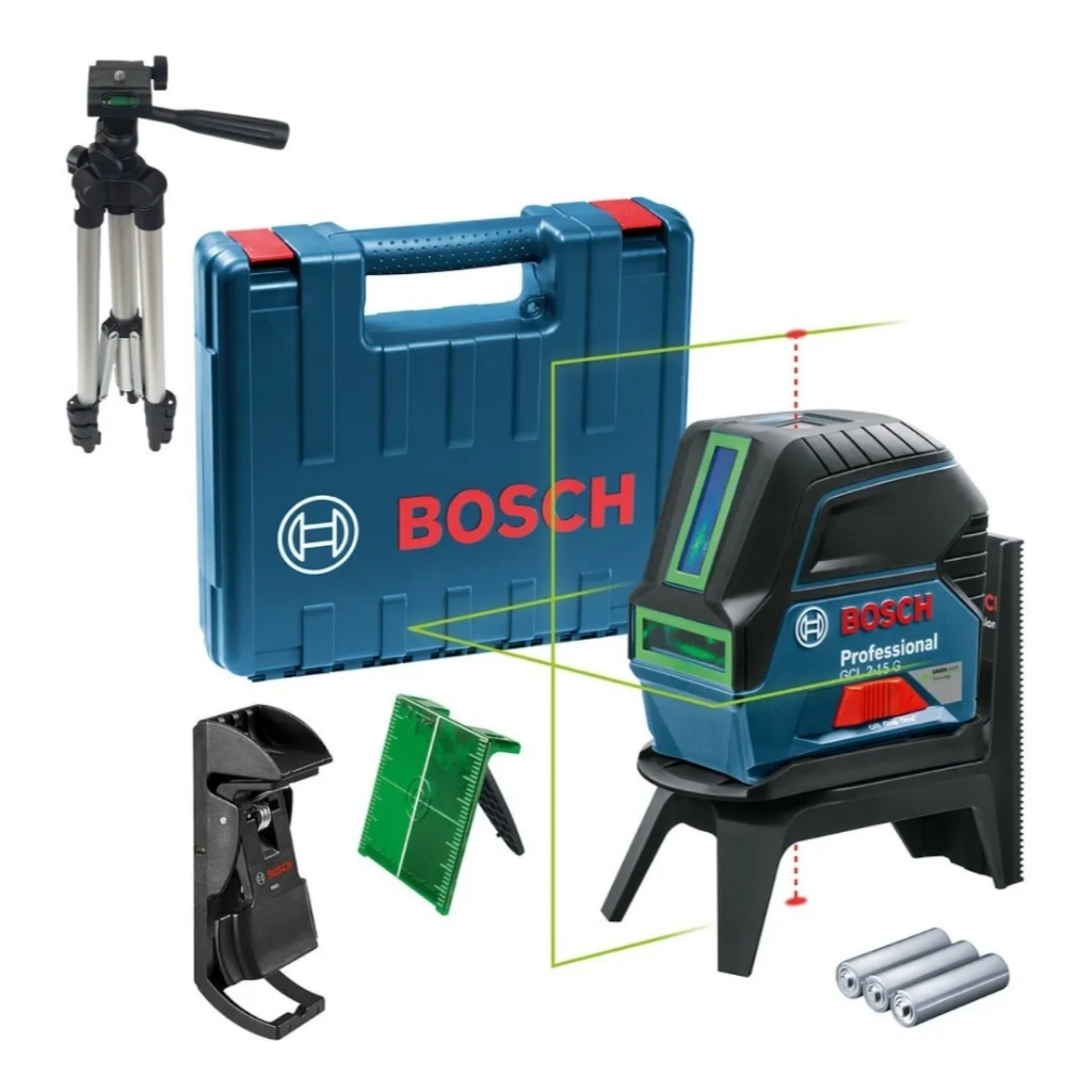 Kit Nível Laser Verde Bosch GCL 2-15G + Tripé + Suporte Magnético RM1 + Maleta em Oferta na Shopee
