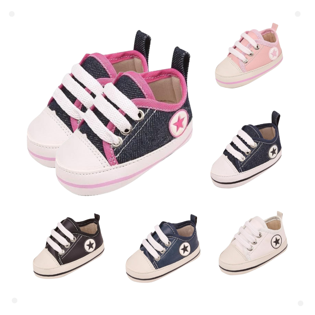 Tênis de Bebê Star para Recém Nascido Menino e Menina em Oferta na Shopee