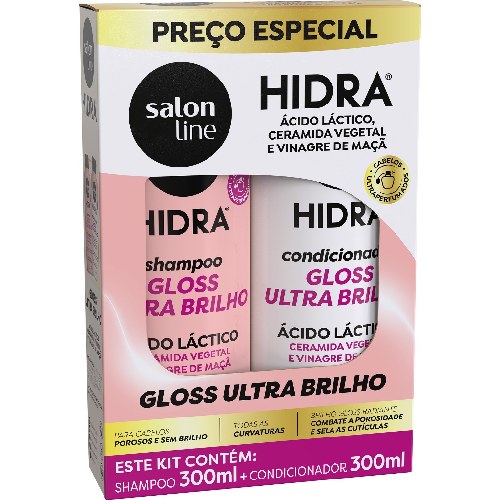 Kit Shampoo + Condicionador Hidra Nutrição e Brilho Salon Line 300ml
