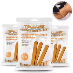 Kit 200, 500, 800 espátula p/ depilação Talge®, abaixador de língua, hastes lisas e resistentes