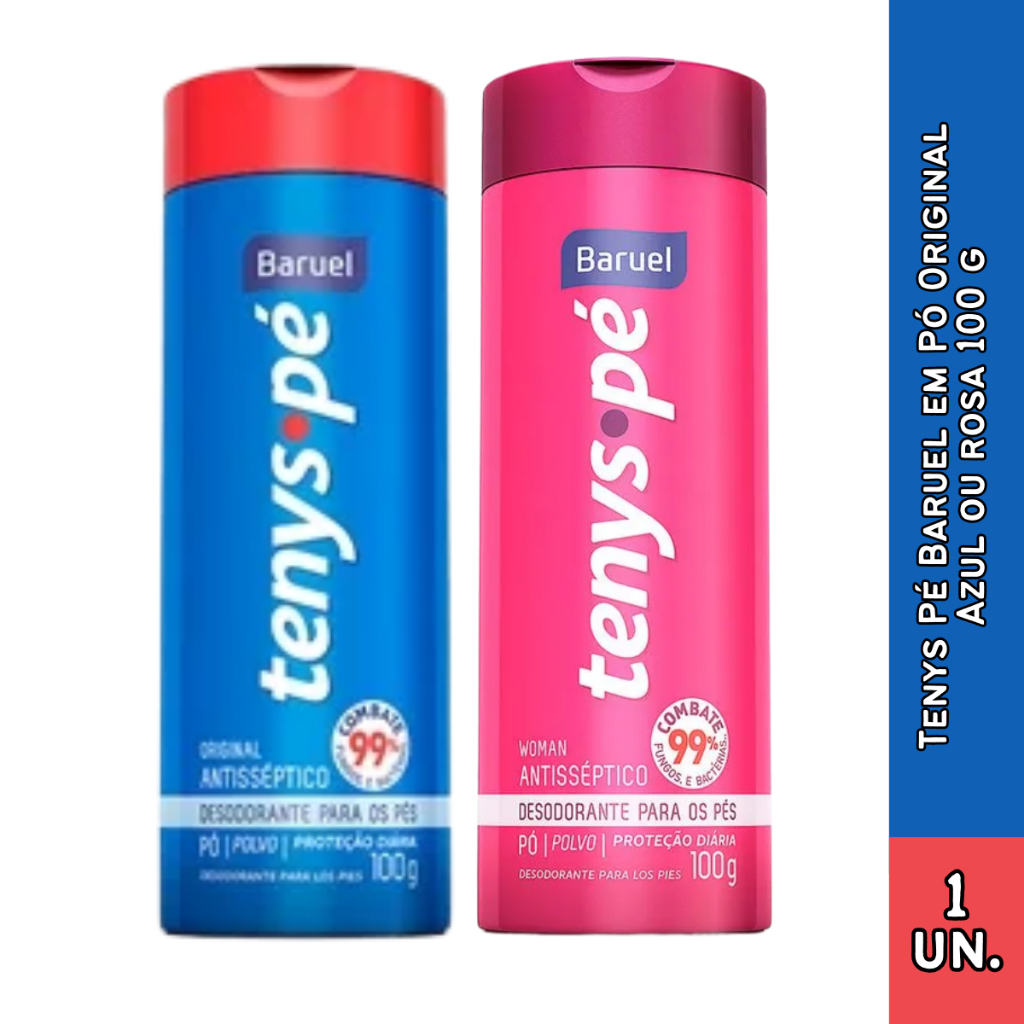 Tenys Pé Baruel em Pó Original Azul ou Rosa 100 g Escolha a Quantidade