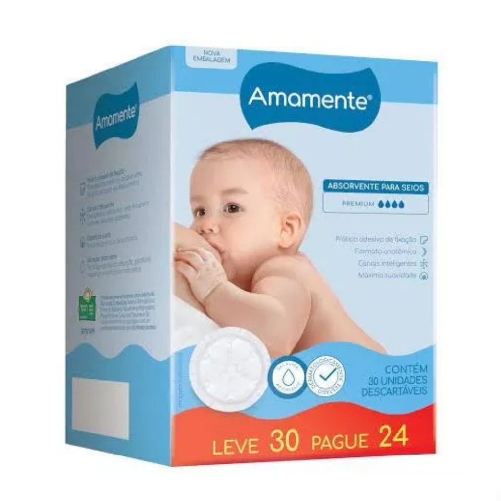Absorvente Para Seios Amamente Semina 30 Unidades