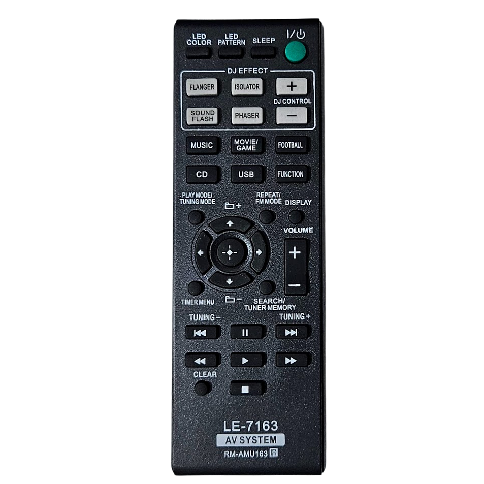 Controle Remoto para Som Sony RM-AMU163, Shake 5 e 7 / MHC-GPX33 / 55 / 7 / 77 / 88 / 99 e MHC-V5
