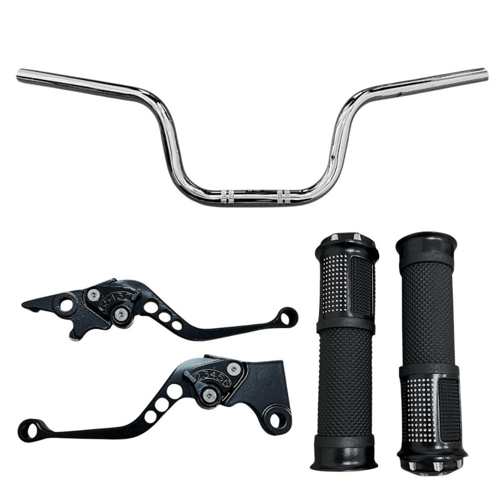 Kit  Guidão + Par Manete + Manopla Diamante Titan Fan125/150/160  Freio A Disco